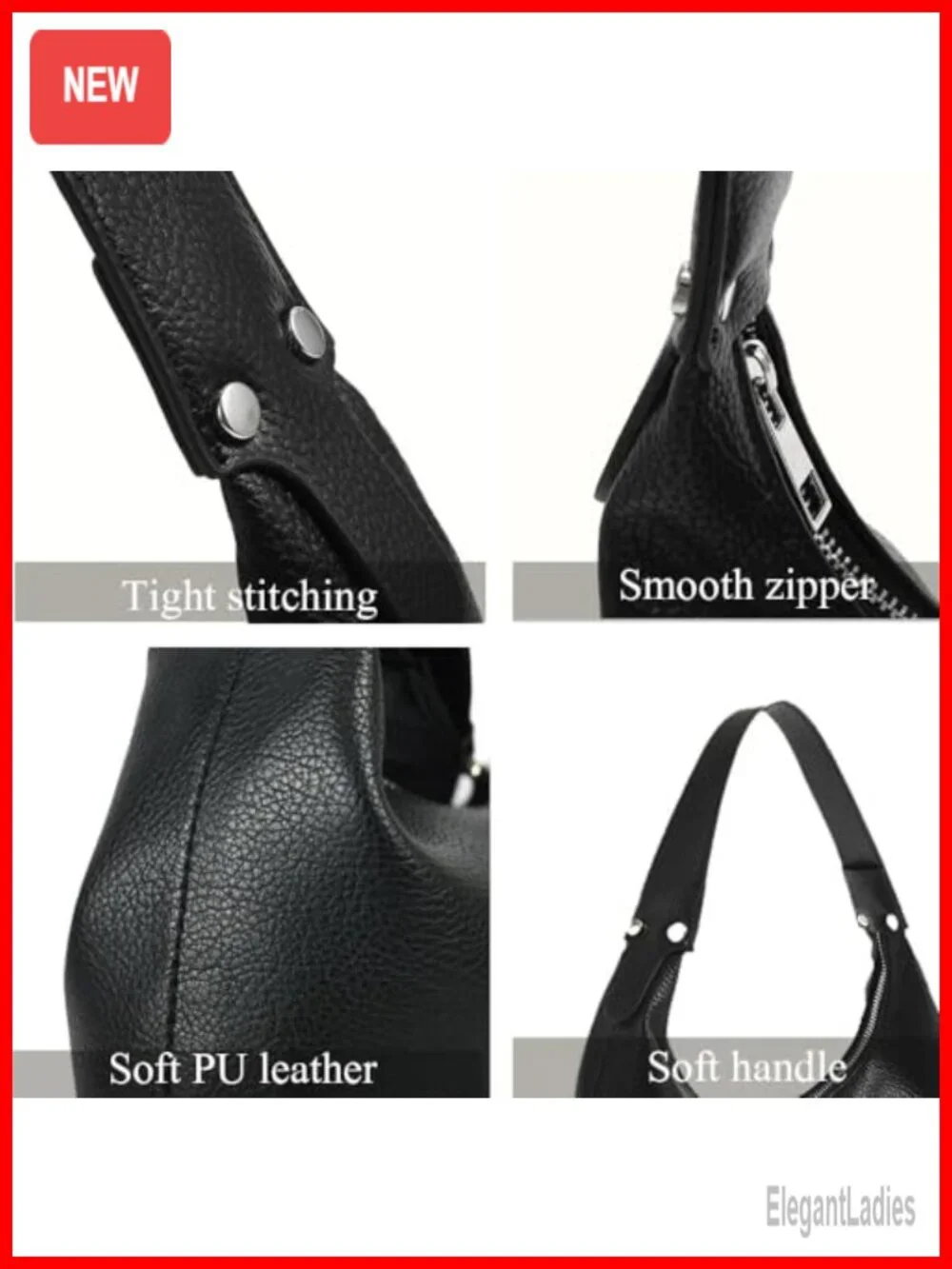 Vegan Leather Hobo Tote Bag Y2K Shoulder Purse Clutch